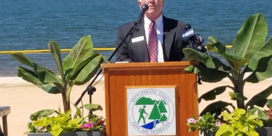 Woody Washam noted this is the only public beach in Cornelius despite 75 miles of Lake shoreline.