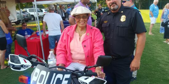 US Rep. Alma Adams, Major Tony Sharpe at National Night Out last year