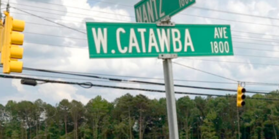 West Catawba street sign