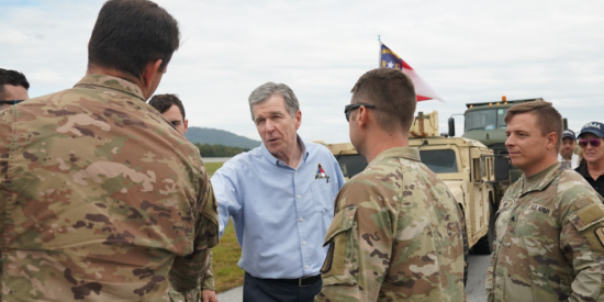 Gov. Cooper with National Guard