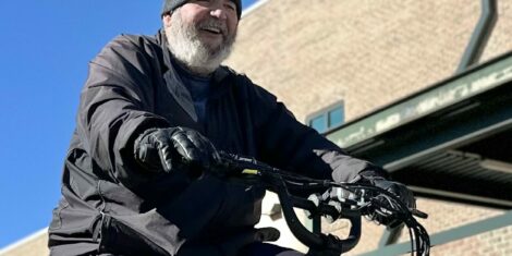 Decker and his new E-bike