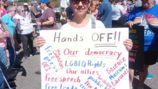 Christina Welch of Cornelius attended the march April 6
